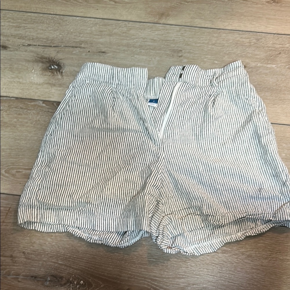 Old Navy White and Blue Striped Women Shorts